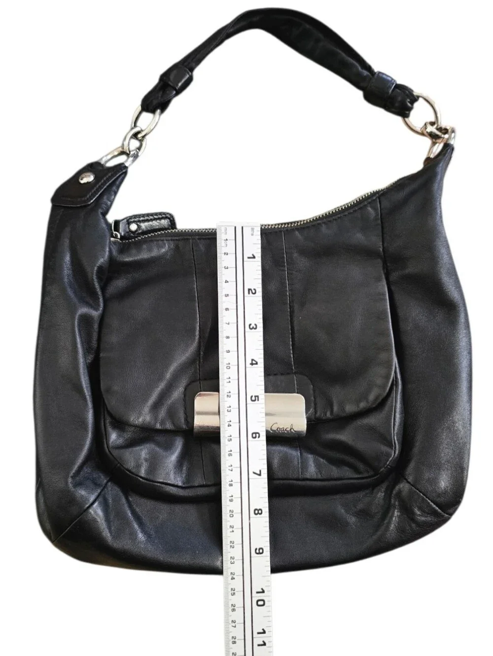 Coach Kristen Black Leather Hobo Shoulder Bag